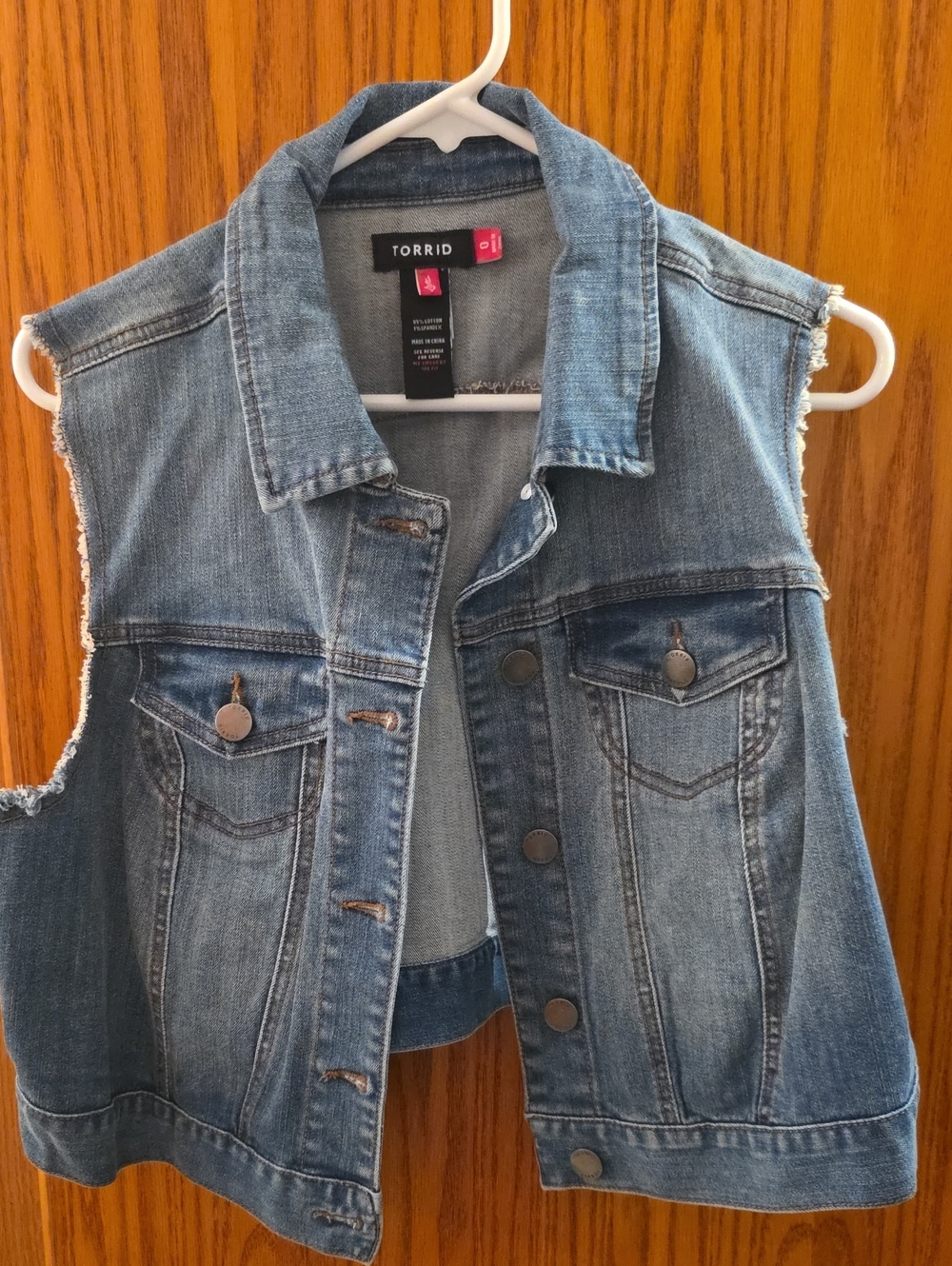 torrid Light Blue Denim Sleeveless Vest